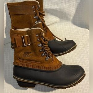 Sorel Women's Duck Boots Waterproof 8 EUC Brown Buckle worn once